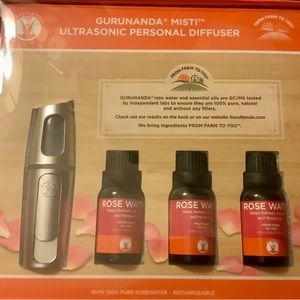 GURUNANDA Misti Ultrasonic Personal Diffuser 100% Pure Rose Water Sealed in Box